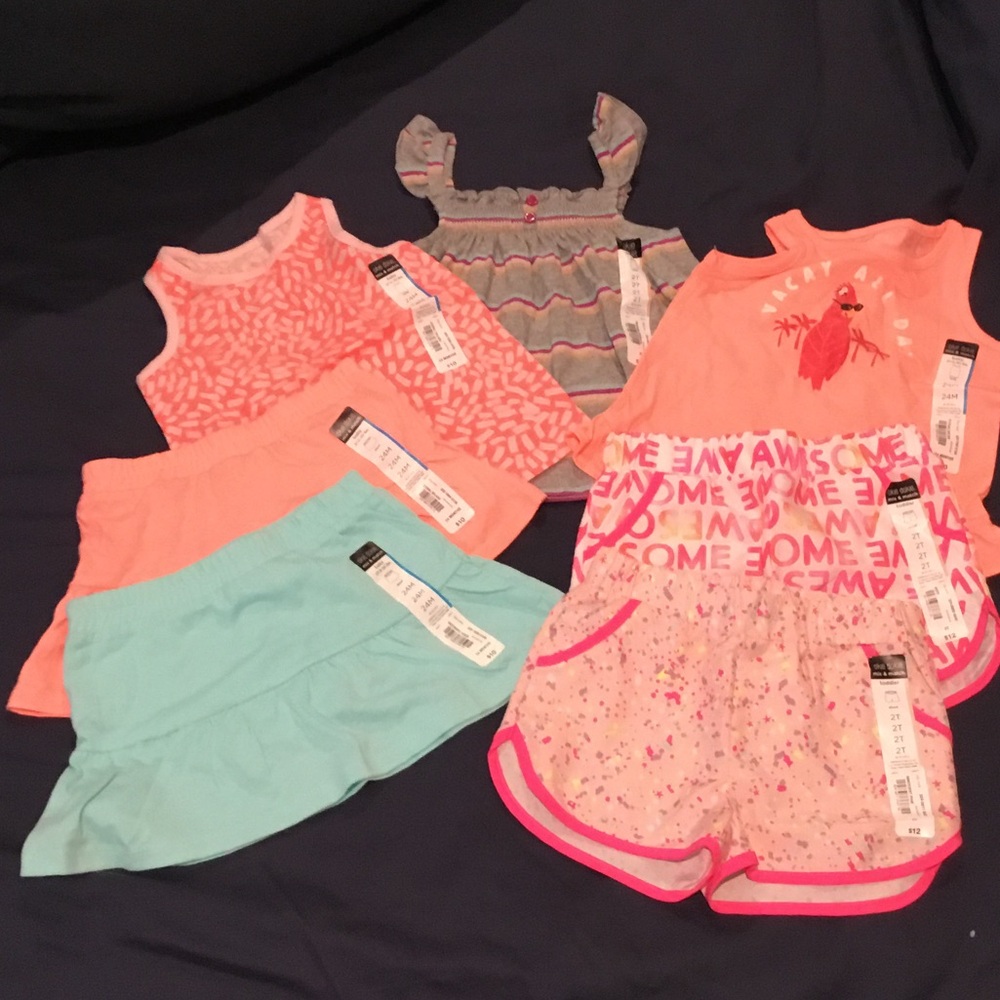 okie dokie Coral Pink Ruffle Skort